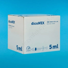 Strzykawka trzyczęściowa 5 ml LL, zielony tłok (100 szt.) - dicoNEX