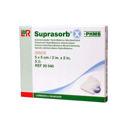 SUPRASORB X + PHMB 5 x 5 cm. (5 szt.)