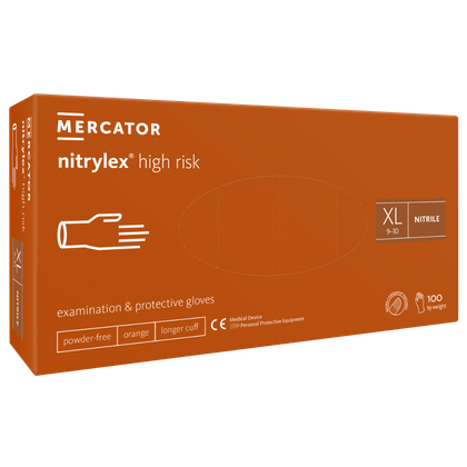 NITRYLEX HIGH RISK pomarańczowe rękawice nitrylowe (100 szt.)