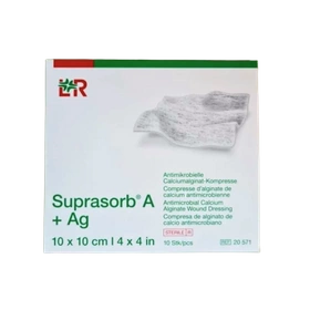 SUPRASORB A+Ag 10 x 10 cm. Opatrunek przeciwbakteryjny ze srebrem (10 szt.)