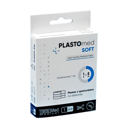 Plaster z opatrunkiem Plastomed Soft 6 cm x 1 m