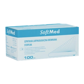 Szpatułka laryngologiczna drewniana (100 szt.) - sterylna - Softmed